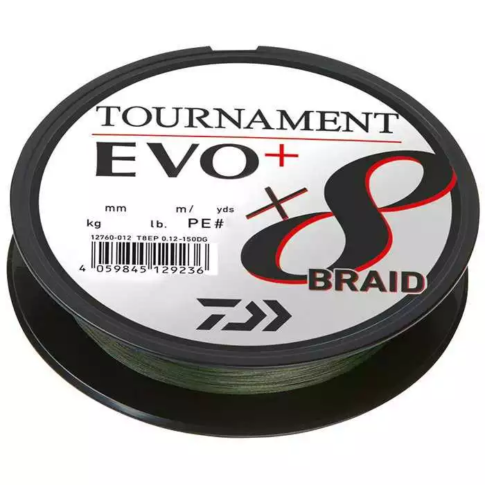 Daiwa Tournament X8 Braid EVO+ 0,12 Mm 8,6 Kg 900 Meter DG 3 Daiwa Tournament X8 Braid EVO+ 0,12 Mm 8,6 Kg 900 Meter DG